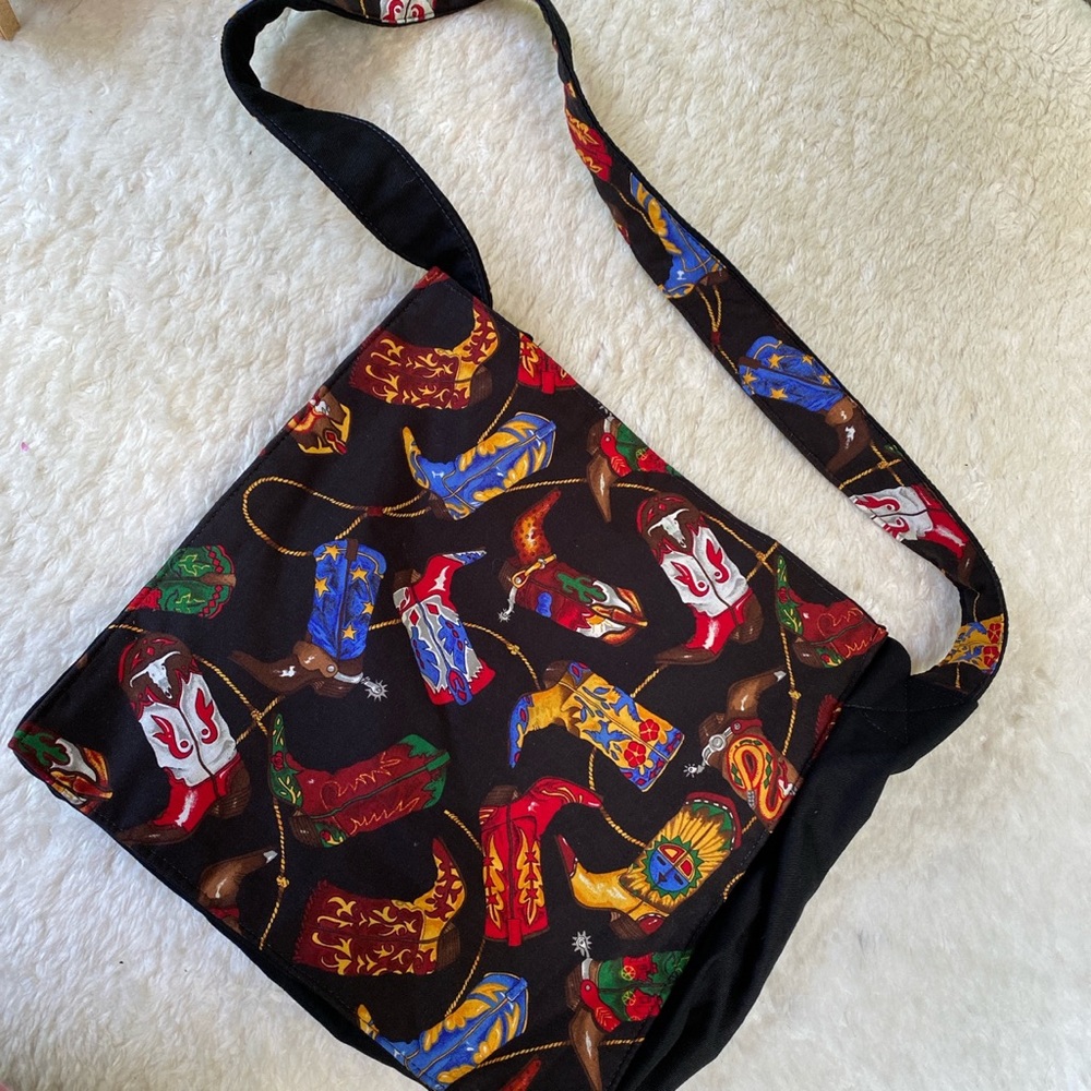 Cowboy boot tote bag